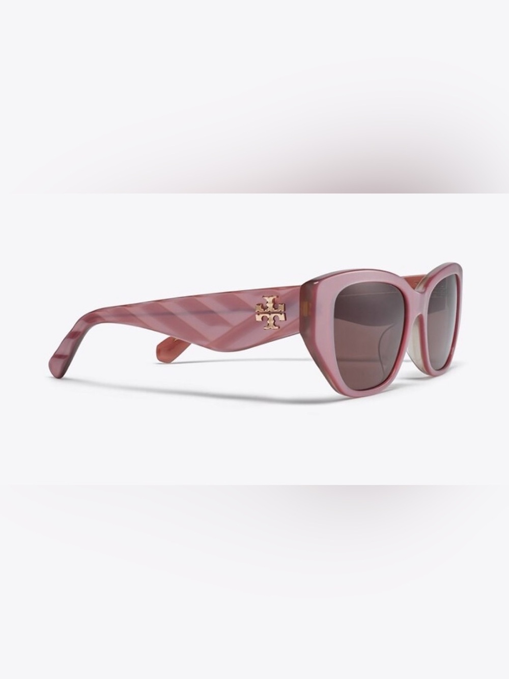 New Tory Burch Kira TY7196U Pearlized Pink Rectangle Sunglasses 1947/73